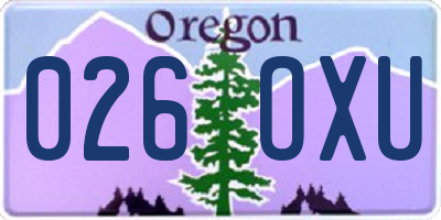 OR license plate 026OXU