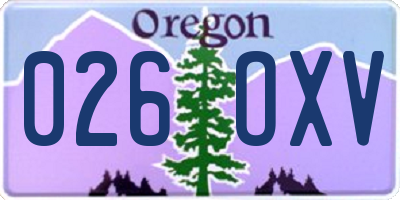 OR license plate 026OXV