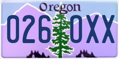 OR license plate 026OXX