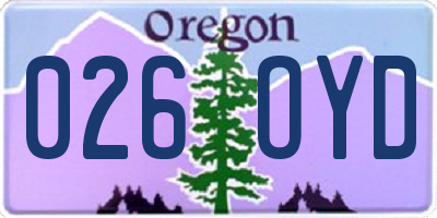 OR license plate 026OYD