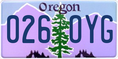 OR license plate 026OYG