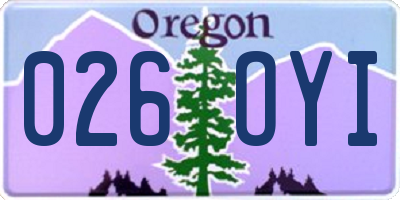 OR license plate 026OYI
