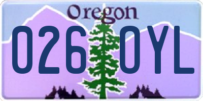 OR license plate 026OYL
