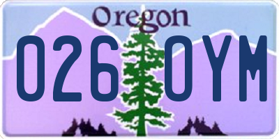 OR license plate 026OYM