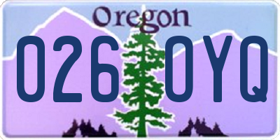 OR license plate 026OYQ