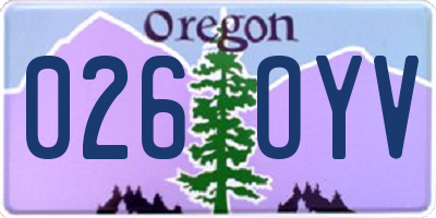 OR license plate 026OYV