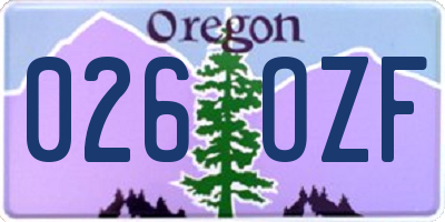 OR license plate 026OZF