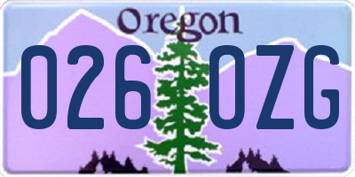 OR license plate 026OZG