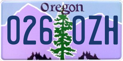 OR license plate 026OZH