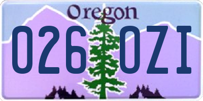 OR license plate 026OZI