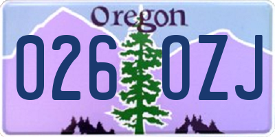 OR license plate 026OZJ