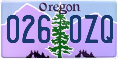 OR license plate 026OZQ