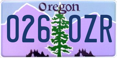 OR license plate 026OZR