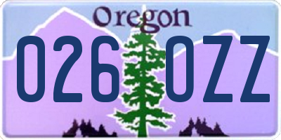 OR license plate 026OZZ