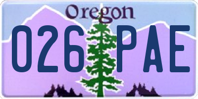 OR license plate 026PAE