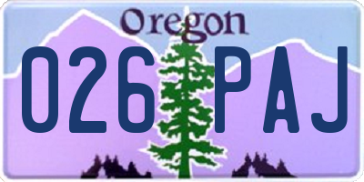 OR license plate 026PAJ