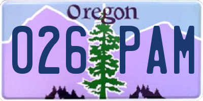 OR license plate 026PAM