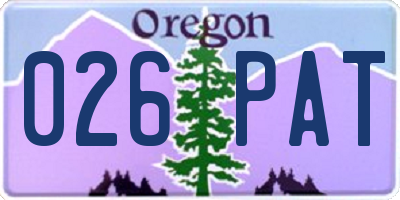 OR license plate 026PAT