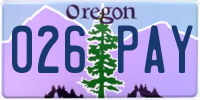 OR license plate 026PAY