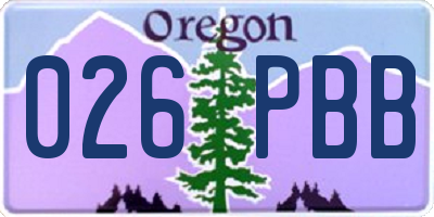 OR license plate 026PBB
