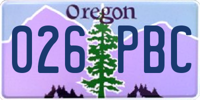 OR license plate 026PBC
