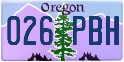 OR license plate 026PBH
