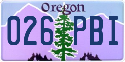 OR license plate 026PBI