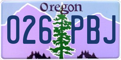 OR license plate 026PBJ