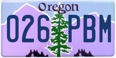 OR license plate 026PBM