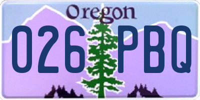 OR license plate 026PBQ