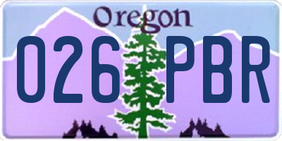 OR license plate 026PBR