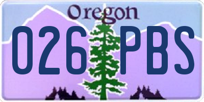 OR license plate 026PBS