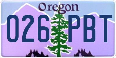 OR license plate 026PBT