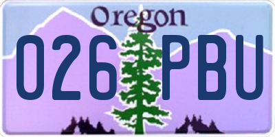 OR license plate 026PBU