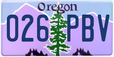 OR license plate 026PBV