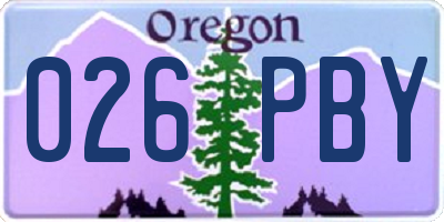 OR license plate 026PBY