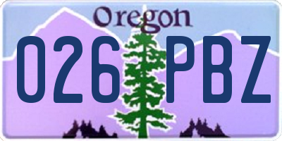 OR license plate 026PBZ
