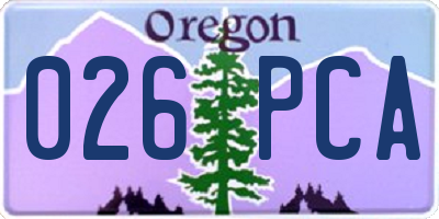 OR license plate 026PCA