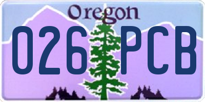 OR license plate 026PCB