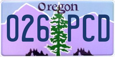 OR license plate 026PCD