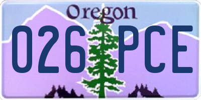 OR license plate 026PCE