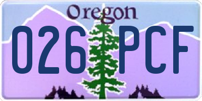 OR license plate 026PCF