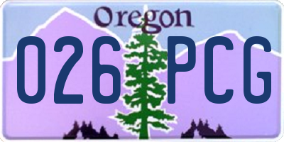 OR license plate 026PCG