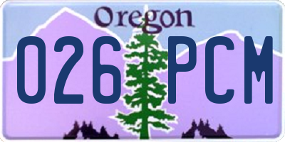 OR license plate 026PCM