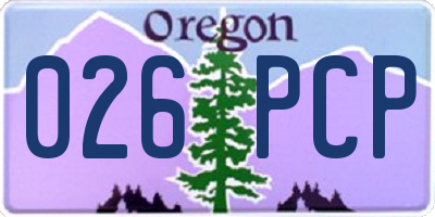 OR license plate 026PCP