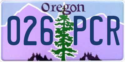 OR license plate 026PCR
