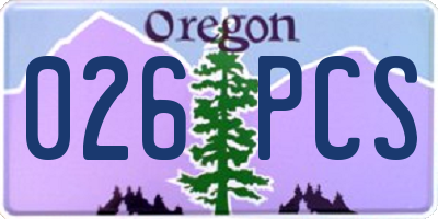 OR license plate 026PCS