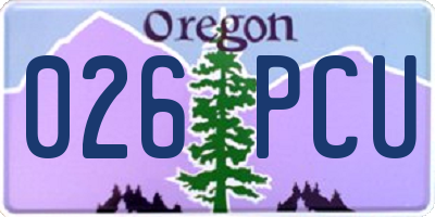 OR license plate 026PCU