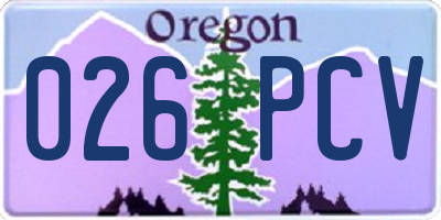 OR license plate 026PCV