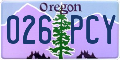 OR license plate 026PCY